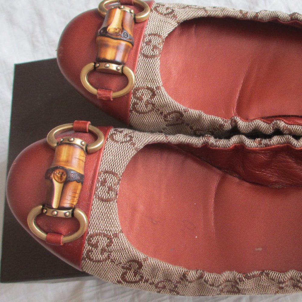 Gucci ballet flats bamboo detail excellent used condition size 6